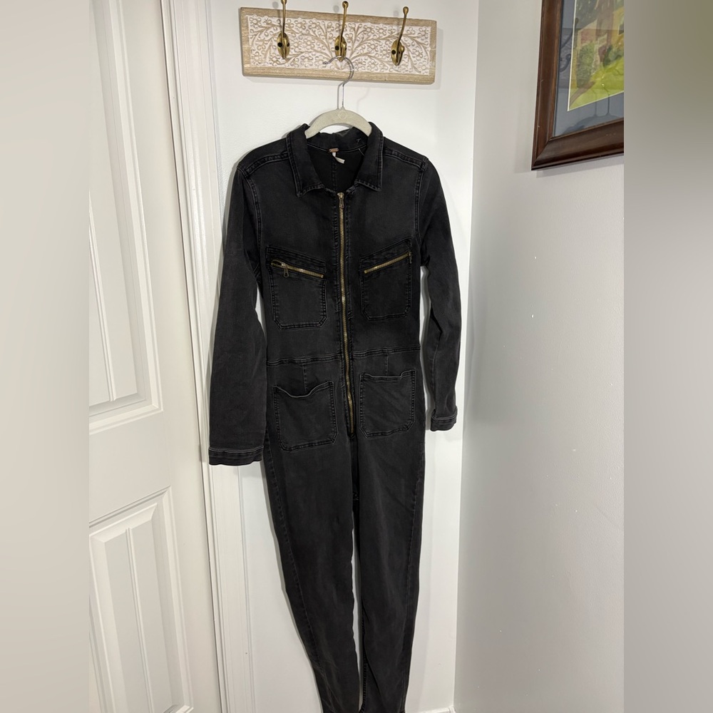 Free People Lennox Skinny Fit Denim Jumpsuit - Picture 4 of 7